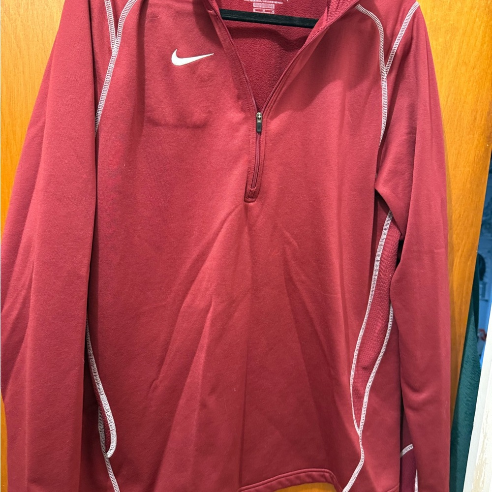 Nike Men's Burgundy Zip-Up Sweater